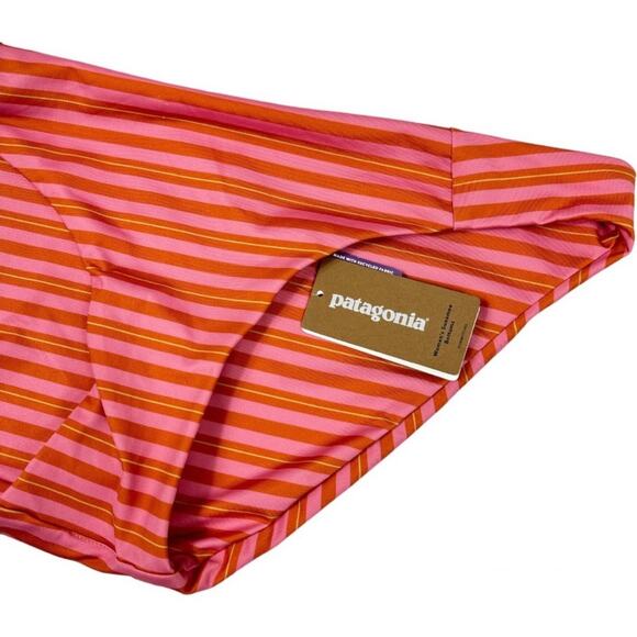 Patagonia Womens Sunamee Bikini Bottom Pink and Orange Stripe NWT - Picture 3 of 9